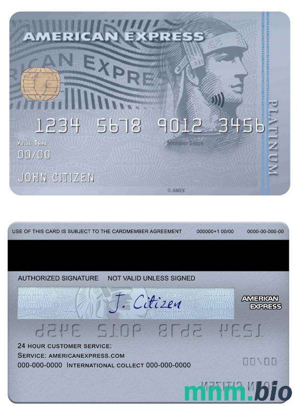 USA Bank of the West bank amex platyna karta przykład w formacie PSD